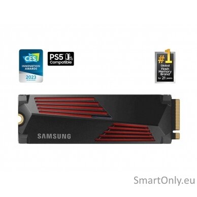 Samsung | 990 PRO with Heatsink | 2000 GB | SSD form factor M.2 2280 | Solid-state drive interface M.2 NVMe | Read speed 7450 MB/s | Write speed 6900 MB/s 10