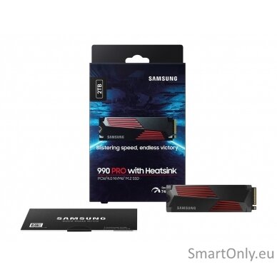 Samsung | 990 PRO with Heatsink | 2000 GB | SSD form factor M.2 2280 | Solid-state drive interface M.2 NVMe | Read speed 7450 MB/s | Write speed 6900 MB/s 12