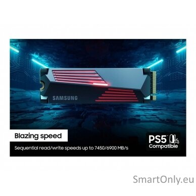 Samsung | 990 PRO with Heatsink | 2000 GB | SSD form factor M.2 2280 | Solid-state drive interface M.2 NVMe | Read speed 7450 MB/s | Write speed 6900 MB/s 7