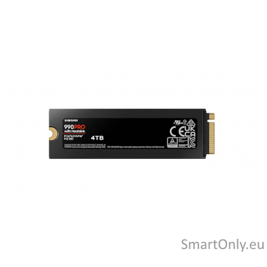 Samsung | 990 PRO with Heatsink | 4000 GB | SSD form factor M.2 2280 | Solid-state drive interface M.2 NVME | Read speed 7450 MB/s | Write speed 6900 MB/s 1