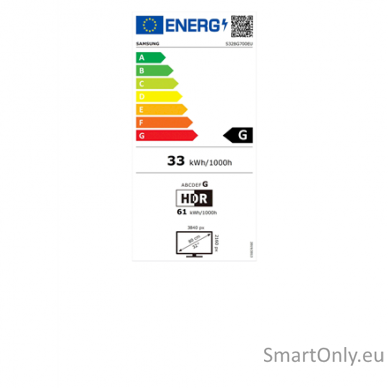 Samsung Flat Monitor LS32BG700EUXEN 32 ", IPS, UHD, 3840 x 2160, 16:9, 1 ms, 300 cd/m², Black, 144 Hz, HDMI ports quantity 2