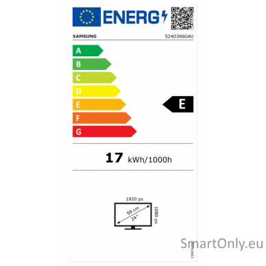 Samsung LS24D366GAUXEN | 24 " | VA | FHD | 16:9 | 100 Hz | 4 ms | 1920 x 1080 pixels | 250 cd/m² | HDMI ports quantity 1 | Black