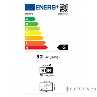Samsung LS34C652VAUXEN 34" WQHD USB-C Monitor 3440x1440/21:9/350cd/m2/5ms HMDI, USB, DP 7