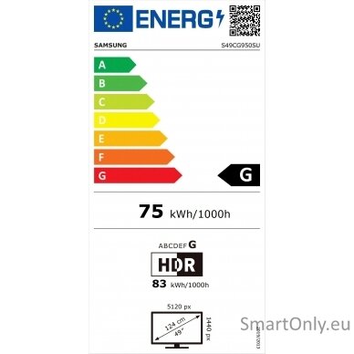 Samsung LS49CG950SUXDU 49" Odyssey OLED G9 G95SC Monitor 5120x1440/32:9/250cd/m2/0.03ms DP, HDMI, USB 10