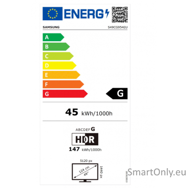 Samsung LS49CG954EUXEN 49" Odyssey G9 G95C Monitor 5120x1440/32:9/360cd/m2/1ms DP, HDMI, USB 6