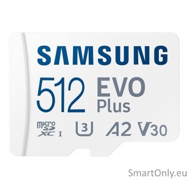 Samsung | microSD Card | EVO Plus | 512 GB | microSDXC | Flash memory class 10