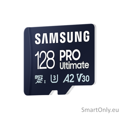 Samsung | MicroSD Card | PRO Ultimate | 128 GB | microSDXC Memory Card | Flash memory class U3, V30, A2 | SD adapter 1