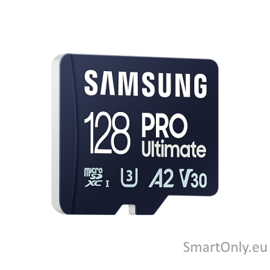 Samsung | MicroSD Card | PRO Ultimate | 128 GB | microSDXC Memory Card | Flash memory class U3, V30, A2 | SD adapter 2