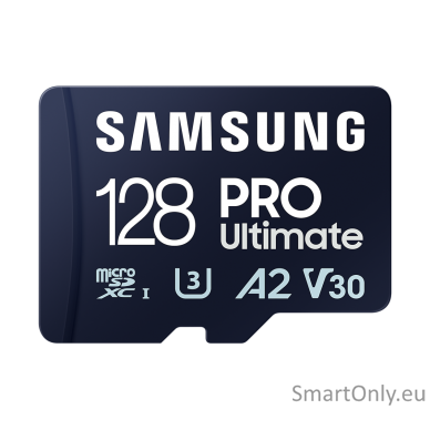 Samsung | MicroSD Card | PRO Ultimate | 128 GB | microSDXC Memory Card | Flash memory class U3, V30, A2 | SD adapter