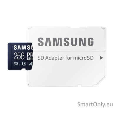 Samsung | MicroSD Card | PRO Ultimate | 256 GB | microSDXC Memory Card | Flash memory class U3, V30, A2 | SD adapter 3