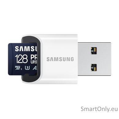 Samsung | MicroSD Card with Card Reader | PRO Ultimate | 128 GB | microSDXC Memory Card | Flash memory class U3, V30, A2 2