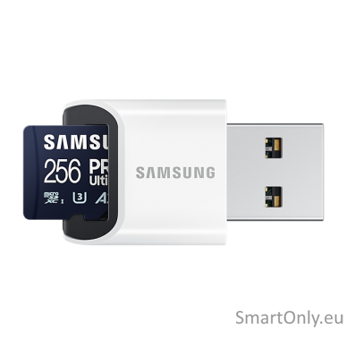 Samsung | MicroSD Card with Card Reader | PRO Ultimate | 256 GB | microSDXC Memory Card | Flash memory class U3, V30, A2 2