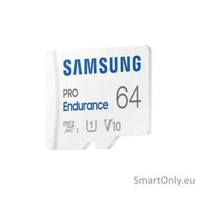 Samsung | PRO Endurance | MB-MJ64KA/EU | 64 GB | MicroSD Memory Card | Flash memory class U1, V10, Class 10 | SD adapter 1