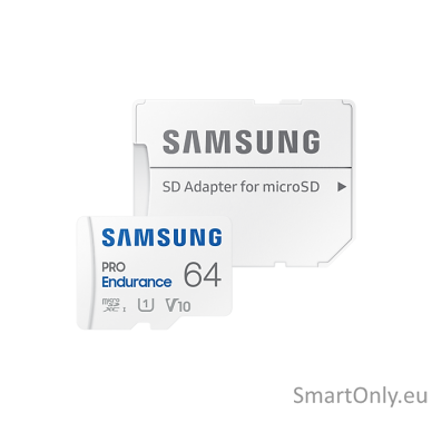 Samsung | PRO Endurance | MB-MJ64KA/EU | 64 GB | MicroSD Memory Card | Flash memory class U1, V10, Class 10 | SD adapter 2