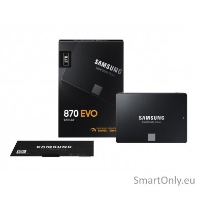 Samsung | SSD | 870 EVO | 2000 GB | SSD form factor 2.5" | Solid-state drive interface SATA III | Read speed 560 MB/s | Write speed 530 MB/s 8