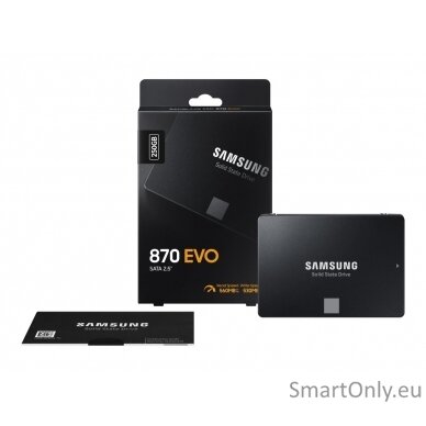 Samsung | SSD | 870 EVO | 250 GB | SSD form factor 2.5" | Solid-state drive interface SATA III | Read speed 560 MB/s | Write speed 530 MB/s 4