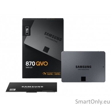 Samsung | SSD | 870 QVO | 1000 GB | SSD form factor 2.5" | Solid-state drive interface SATA III | Read speed 560 MB/s | Write speed 530 MB/s 14