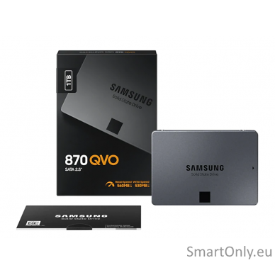 Samsung | SSD | 870 QVO | 1000 GB | SSD form factor 2.5" | Solid-state drive interface SATA III | Read speed 560 MB/s | Write speed 530 MB/s 7