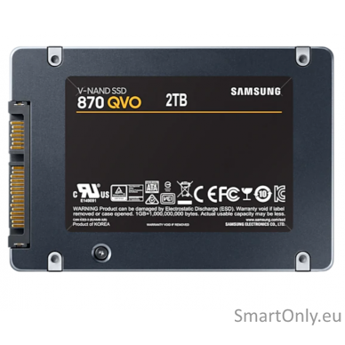 Samsung | SSD | 870 QVO | 2000 GB | SSD form factor 2.5" | Solid-state drive interface SATA III | Read speed 560 MB/s | Write speed 530 MB/s 1