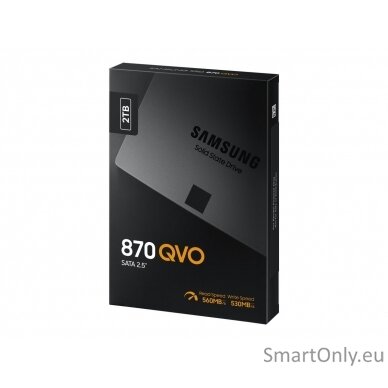 Samsung | SSD | 870 QVO | 2000 GB | SSD form factor 2.5" | Solid-state drive interface SATA III | Read speed 560 MB/s | Write speed 530 MB/s 9