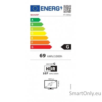 Sharp 50" (126cm) Smart TV Google TV Ultra HD 3840 x 2160 pixels