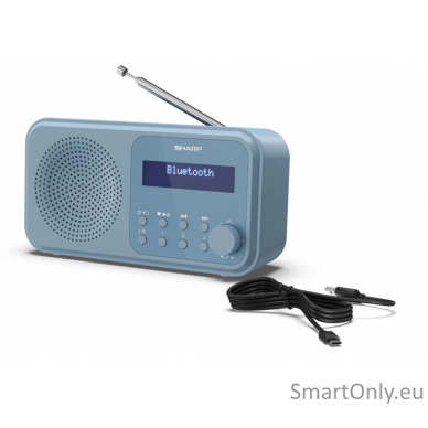 Sharp DR-P420(BL) Tokyo Portable Digital Radio, FM/DAB/DAB+, Bluetooth 5.0, USB or Battery Powered, Blue Sharp 4