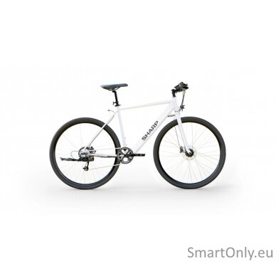 Sharp Hybrid E-Bike 21”, White Glossy