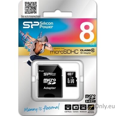 Silicon Power | 8 GB | MicroSDHC | Flash memory class 10 | SD adapter 1