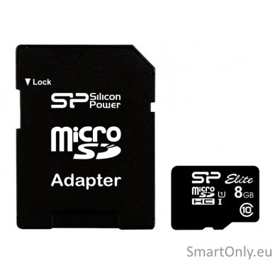 Silicon Power | Elite 8GB microSDHC UHS-I | 8 GB | Micro SDHC | Flash memory class Class 10 | SD 6