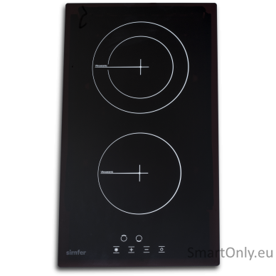 Simfer H3.020.DEBSP Hob, Induction, Width 30 cm, 2 cooking zones, Touch control, Black Simfer