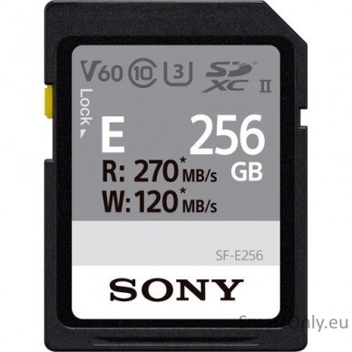 Sony | SF-E Series UHS-II SDXC Memory Card | SF-E256 | 256 GB | SDXC | Flash memory class 10 1