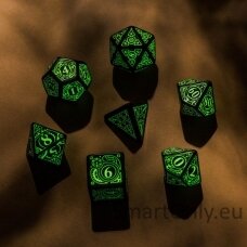 Steampunk kauliukų rinkinys juodos ir fluorescencinės spalvos