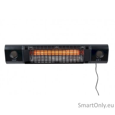 SUNRED Heater SOUND-2000W, Sun and Sound Ultra Wall Infrared, 2000 W, Black, IP54