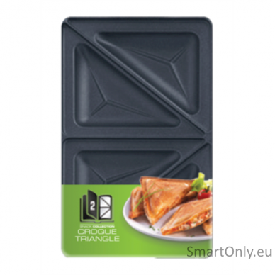 TEFAL Triangle toasted sandwich set for Snack Collection XA800212 Dimensions (W x L) 13 x 22.5 cm Black