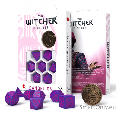 The Witcher Dandelion kauliukų rinkinys violetinės ir rožinės sp