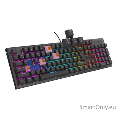 THOR 303 | Mechanical Gaming Keyboard | Wired | US | Black | USB Type-A | Outemu Peach Silent 4