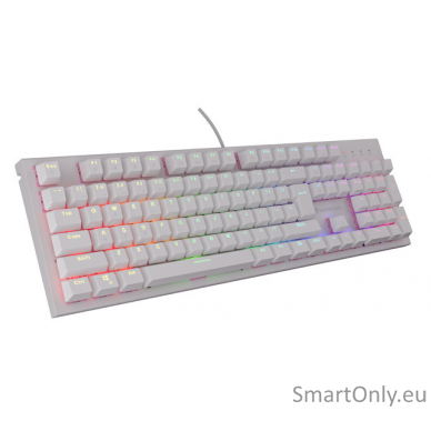 THOR 303 | Mechanical Gaming Keyboard | Wired | US | White | USB Type-A | Outemu Peach Silent 1