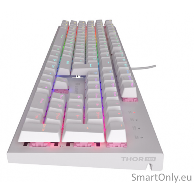 THOR 303 | Mechanical Gaming Keyboard | Wired | US | White | USB Type-A | Outemu Peach Silent 2