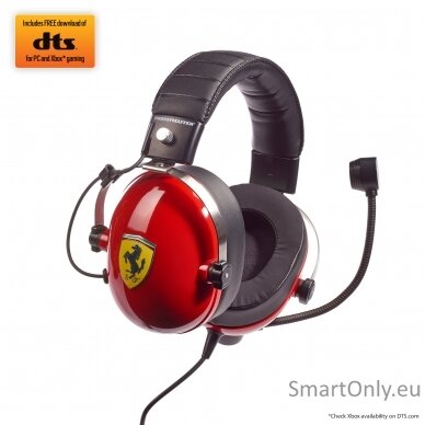 Thrustmaster Gaming Headset DTS T Racing Scuderia Ferrari Edition Built-in microphone, Wired, Red/Black