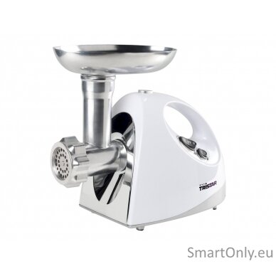 Tristar | VM-4210 Meat Grinder | White | 3 Stainless steel grinding plates, Aluminum grinder head, Aluminum hopper tray, Sausage stuffer, Kubbe attachment, Sausage accessory, Stainless steel blade 13