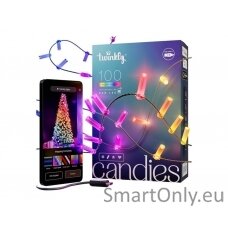 Twinkly Candies 100 Candle-shaped RGB LEDs, Clear Wire, USB-C|Twinkly