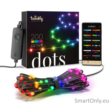 Twinkly Dots Smart LED 200 RGB (Multicolor), 10m, Black wirw|Twinkly 1