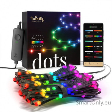 Twinkly Dots Smart LED 400 RGB (Multicolor), 20m, Black wire|Twinkly 1