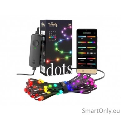 Twinkly Dots Smart LED Lights 60 RGB (Multicolor), USB Powered, 3m, Black 1