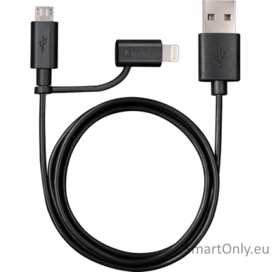 Varta Charge & sync cable 2in1: Lightning & Micro USB 57943 laidas 1