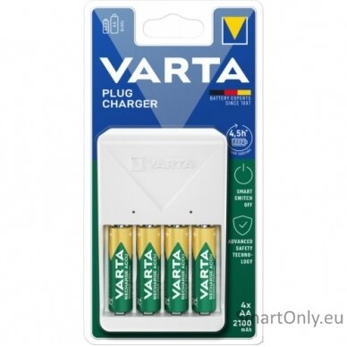 Varta Plug Charger 57657 (su 4xAA) Baterijų įkroviklis