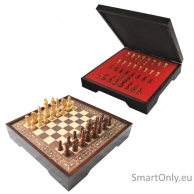 Vip Chess Set Walnut L dydžio šachmatų rinkinys Star 1