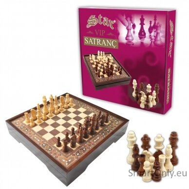 Vip Chess Set Walnut L dydžio šachmatų rinkinys Star